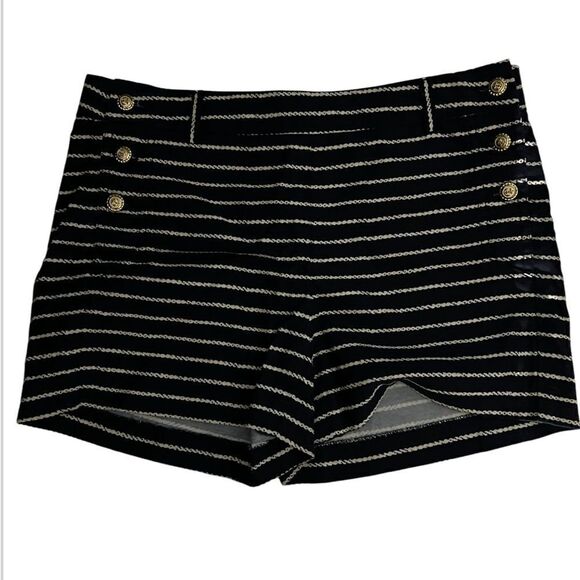 Cynthia Rowley Navy White Sailor Shorts Gold Buttons Size 2 - Picture 1 of 6